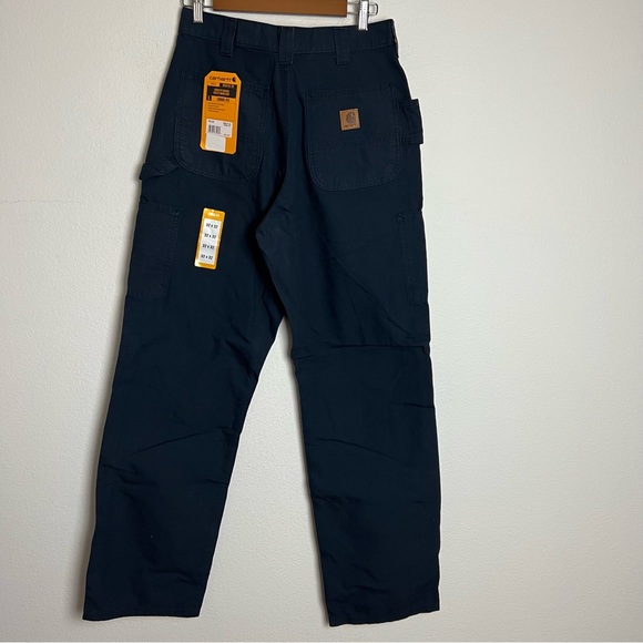 NWT Carhartt Mens Loose Fit Navy Blue Canvas Utility Work Pants - Picture 4 of 12